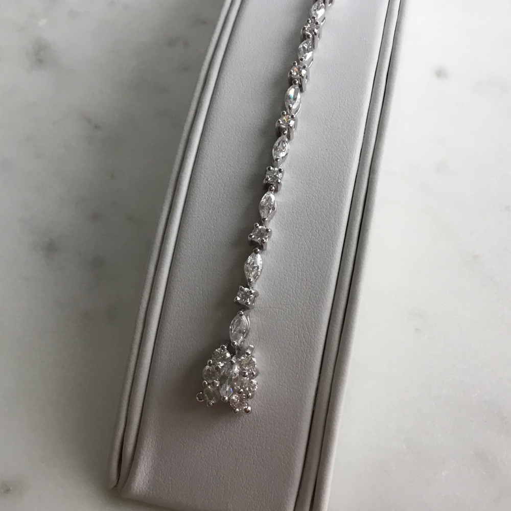 Sterling 7” Marquise & Round Cz Tennis Bracelet - Picture 13 of 17
